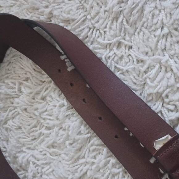 Vintage Structure Leather Belt Men 40 Brown Italian Leather USA Made - Picture 6 of 8